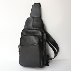 Black Top Layer Cow Leather Japanese Casual Bag
