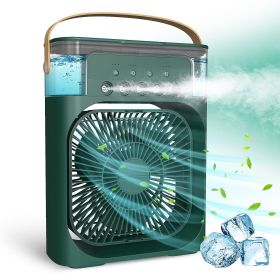 Portable Air Conditioner Fan;  5 In 1 600ml Timed Air Cooling Fan With 7 Color Lights 5 Jets 3 Speeds