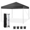 10x10 Pop Up Canopy Tent Instant Folding Canopy with 4 Weight Sandbags, Black