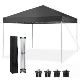 10x10 Pop Up Canopy Tent Instant Folding Canopy with 4 Weight Sandbags, Black