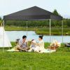 10x10 Pop Up Canopy Tent Instant Folding Canopy with 4 Weight Sandbags, Black