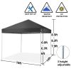 10x10 Pop Up Canopy Tent Instant Folding Canopy with 4 Weight Sandbags, Black