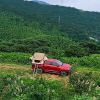 Roof tent with 280TC 2000 waterproof lattice cloth for Camping