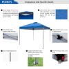 10x10ft Pop-up Canopy Tent Straight Legs Instant Canopy for Outside with Wheeled Bag - Blue