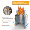 Outdoor Mini Stainless Steel Folding Wood Stove Wood Stove Portable BBQ Camping Stove
