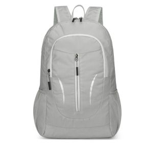 Outdoor Leisure Sports Backpack Portable Large Capacity Folding Bag (Color: Grey)