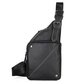 Top Layer Cowhide Crossbody Shoulder Bag (Color: Black)