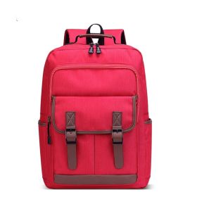Backpack Fashion Travel Bag Laptop Bag Casual (Option: Red-15.6)