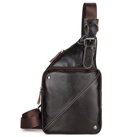 Top Layer Cowhide Crossbody Shoulder Bag (Color: Coffee)