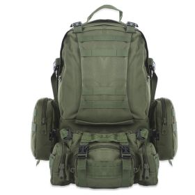 Hot Outlife 50L Outdoor Backpack Molle Military Tactical Backpack Rucksack Sports Bag Waterproof Camping Hiking Backpack Travel (Color: Green)