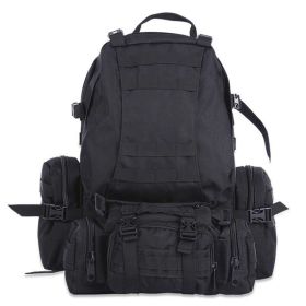 Hot Outlife 50L Outdoor Backpack Molle Military Tactical Backpack Rucksack Sports Bag Waterproof Camping Hiking Backpack Travel (Color: Black)