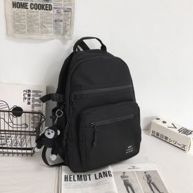 College Students Double-shouldered Male Gender-neutral Tooling Wind Hip-hop Sports Street Schoolbag (Color: Black)