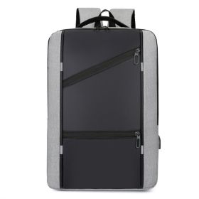 New Computer Bag Men's Business Simple Multi-functional Backpack Usb Charging (Color: Grey)