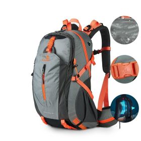 Outdoor Sports Mountaineering Bag Large Capacity Waterproof Backpack (Color: Grey)