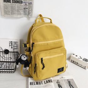 College Students Double-shouldered Male Gender-neutral Tooling Wind Hip-hop Sports Street Schoolbag (Color: Yellow)
