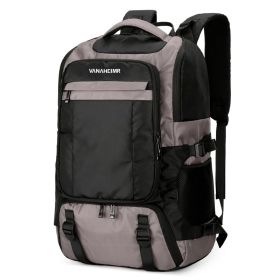 Thermal Insulation Thickened Waterproof Picnic Bag Double Shoulder Ice Pack Large Capacity Picnic Backpack (Color: Grey)