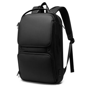 Men's Backpack USB Waterproof (Color: Black)