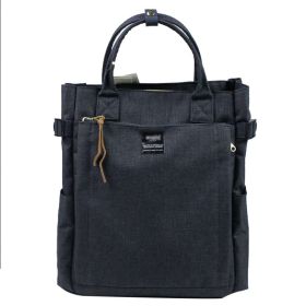 Japanese totte Backpack Student School Bag Business Handbag (Color: Navy Blue)