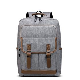 Backpack Fashion Travel Bag Laptop Bag Casual (Option: Light Grey-15.6)