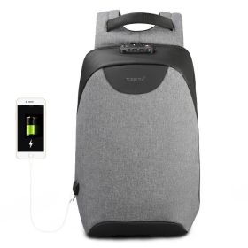 Multifunctional Backpack Combination Lock Anti-theft Business (Option: Black and gray steel wire-15.6inch)