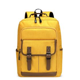Backpack Fashion Travel Bag Laptop Bag Casual (Option: Yellow-15.6)