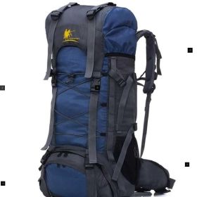 60L Waterproof hiking Cam Travel Bag Climbing Backpack (Color: Navy Blue)