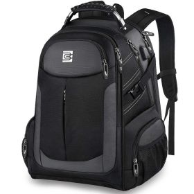 New Large-capacity Gaming Notebook Outdoor Backpack (Option: Black-18inches)