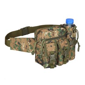 Tactical Waist Bag Denim Waist bag With Water Bottle Holder For Outdoor Traveling Camping Hunting Cycling (Color: Jungle Digital)