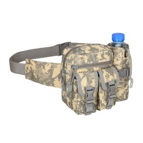 Tactical Waist Bag Denim Waist bag With Water Bottle Holder For Outdoor Traveling Camping Hunting Cycling (Color: ACU Camouflage)