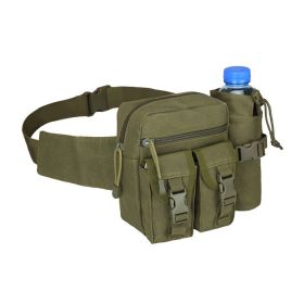 Tactical Waist Bag Denim Waist bag With Water Bottle Holder For Outdoor Traveling Camping Hunting Cycling (Color: Army Green)