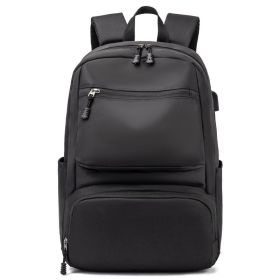 Waterproof Backpack  USB Charging Male Backpack Large 15.6 Inch Laptop Computer Rucksack Men School Backpack Bag (Color: Black)