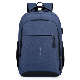 Men's Large Capacity Simple Fashion Travel Backpack (Color: Dark Blue)