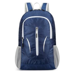 Outdoor Leisure Sports Backpack Portable Large Capacity Folding Bag (Color: Dark Blue)